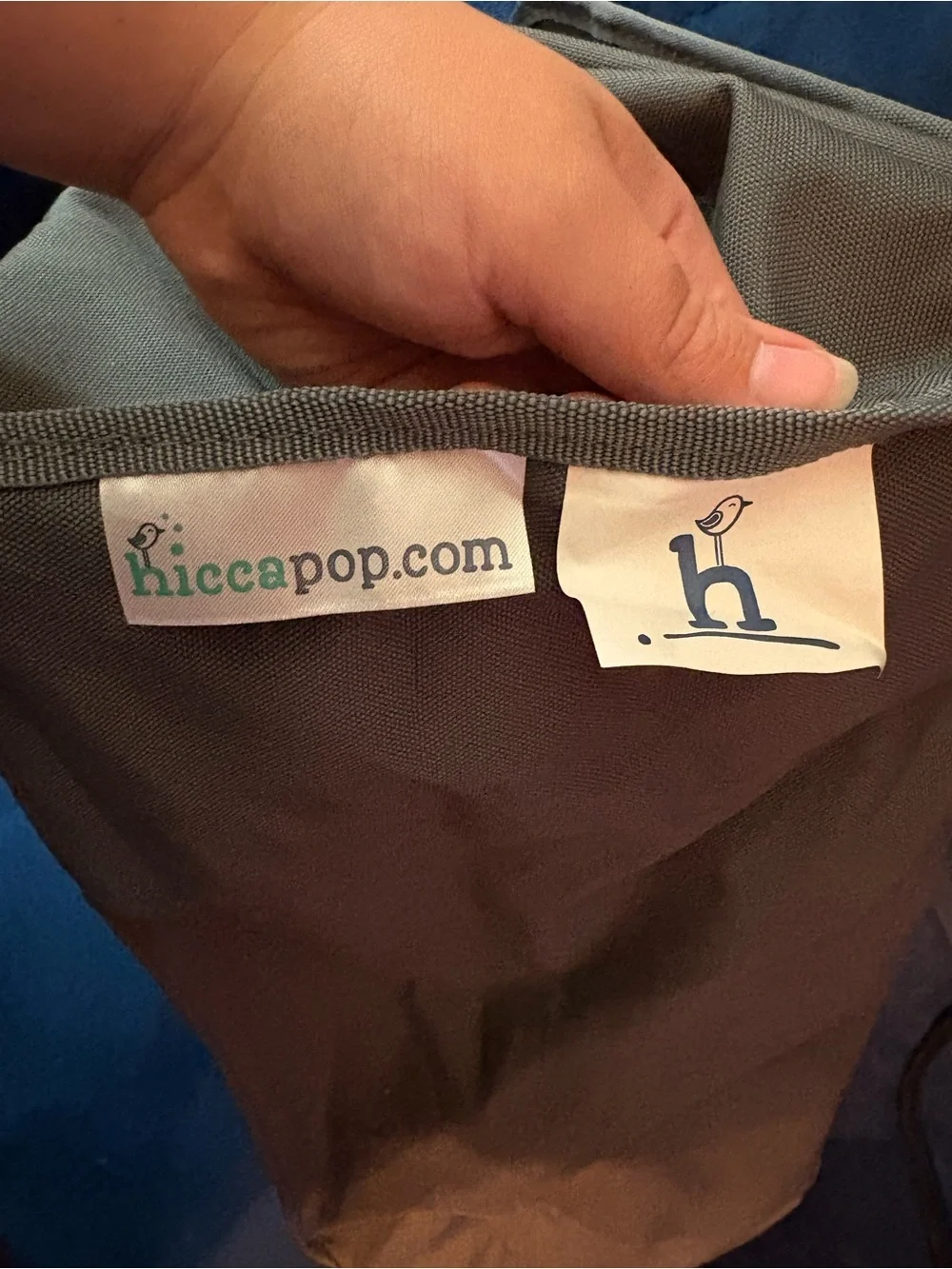 Hiccapop Gray Diaper Organizer with Logo